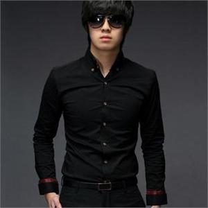 哲林homme男休闲修身长袖衬衣1414-035