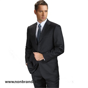 【nonbrand】蓝色千鸟格高支羊毛西装