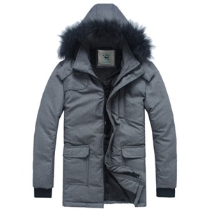 2011秋冬装新品韩版男士连帽毛领修身中长款羽绒服保暖408-2264
