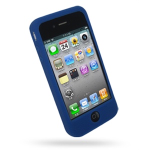 苹果四代 iphone 4代 香港springhk 手机套 硅胶套 保护套 蓝色