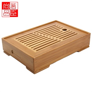 【茗臣尚品】精致竹制茶海茶盘 简洁条纹 长24cm寛16cm高5cm