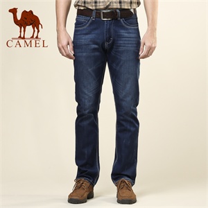 camel 骆驼 男装 夏装新款时尚纯棉 直筒长裤 正品男牛仔017532
