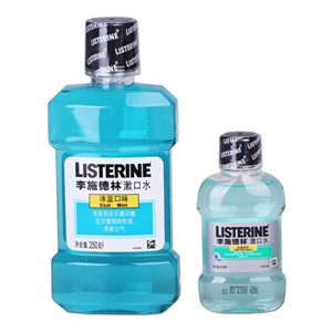 李施德林 漱口水-冰蓝口味250ml赠齿龈防护80ml