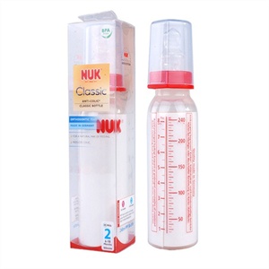 NUK 240ml PP清色奶瓶(带2号硅胶中圆孔奶嘴)40.741.754