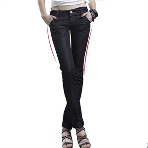 独辫子小脚牛仔裤 2011深蓝女显瘦小脚低腰牛仔裤铅笔裤 B250088