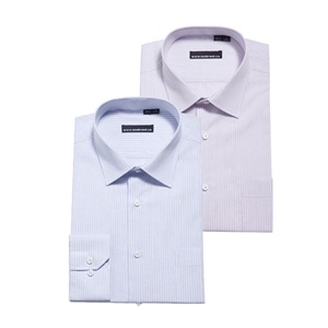 【nonbrand】白底蓝条金银丝140支纱衬衫衬衫