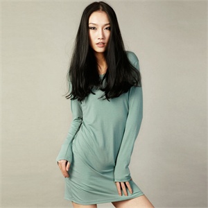LARVIO拉维亚 2011新款女装 舒适棉质长袖打底连衣裙WT01