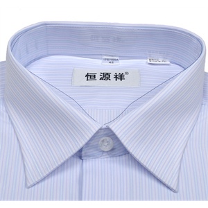 恒源祥长袖衬衫1397白底兰紫条