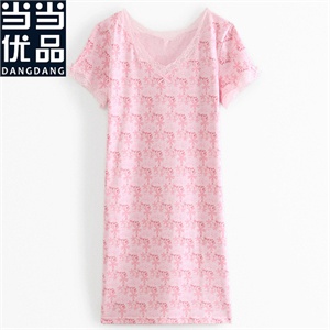 当当优品 精梳棉女士印花半袖裙 BU0024