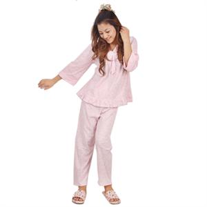 乔安中袖女款时尚休闲纯棉家居服CH76418-粉XL