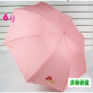 2011新款天堂伞3316E别具一格 蘑菇熊超轻晴雨伞 卡通伞
