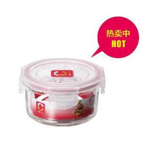 COOLOCK酷扣 圆形玻璃乐扣保鲜盒 玻璃饭盒 便当盒SY-400 400ML