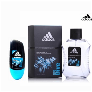 货到付款 adidas阿迪达斯男士香水100ml+走珠香体液组合 冰点