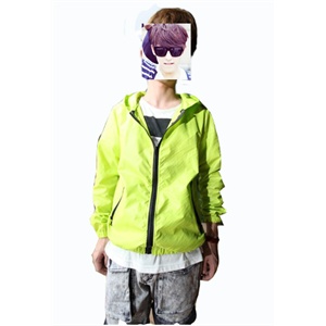 2011秋冬装新品韩版荧光色系拉链连帽薄款修身男士夹克1003-C60