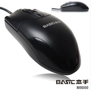 本手basic M5000 PS2 超值入门级 有线游戏鼠标 办公家用