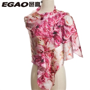 邑高EGAO正品 真丝喷绘油画长丝巾围巾 23209