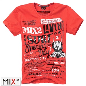 【品牌直供】MIX2 2011夏季新款时潮街头潮流印花短袖新品男装T恤 L12T19F1