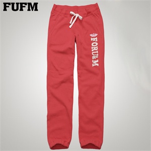 FUFM 2012新品 女士百搭纯棉加厚抽绳收口卫裤 W11USA996