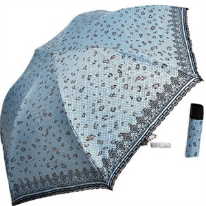 2012年新款 天堂伞 防紫外线 防晒 晴雨伞 3303E蕾丝豹纹 5号浅蓝