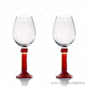 【品牌直供】琉璃工房 LIULI LIVING作品 月影摇龙纹 红酒杯 杯子