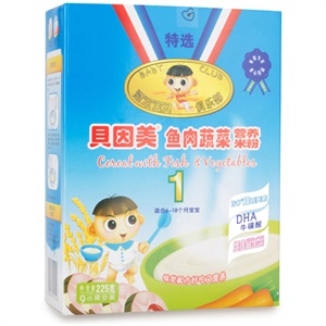 贝因美 鱼肉蔬菜营养米粉 225克