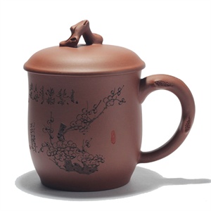 【茗臣尚品】宜兴*杯 梅桩杯 办公杯 原矿紫泥