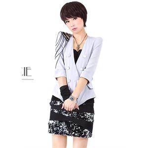 法国ZLUCIE~鱼美人亮片拼拉包臀金属丝半身短裙/一步裙--2色
