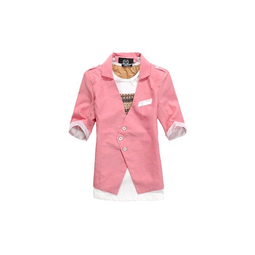 小西装男粉色便宜价格 修身小西装男韩版潮质