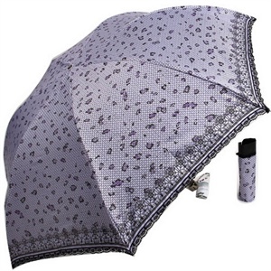 2012年新款 天堂伞 防紫外线 防晒 晴雨伞 3303E蕾丝豹纹 7号紫