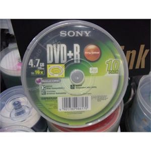 索尼SONY DVD+R 16X 10片桶装 刻录光盘