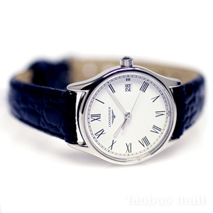 瑞士<em>浪琴</em>白盘皮带<em>女表</em>l4.259.4.11.2