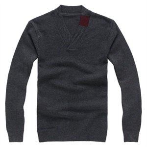 新款 时尚休闲纯棉大V领男式长袖毛衣针织衫 男士毛衣 男 Q805