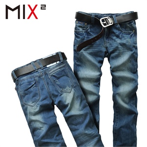 MIX2 2012新品男装牛仔裤休闲男士直筒经典蓝色长裤 L25K35D1