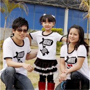 爱欣贝贝 2011夏季新款 小斑马 短袖亲子装 D018