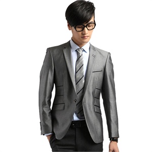 【nonbrand】高端韩版男款修身西服 银灰