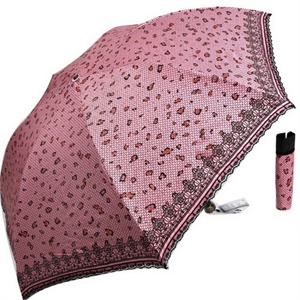 2012年新款 天堂伞 防紫外线 防晒 晴雨伞 3303E蕾丝豹纹 8号粉