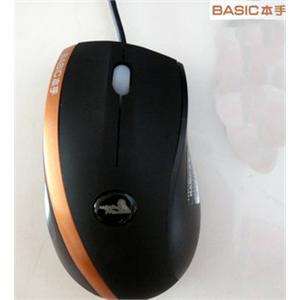 本手basic M988银斑狮 黑金 PS2鼠标 手型设计