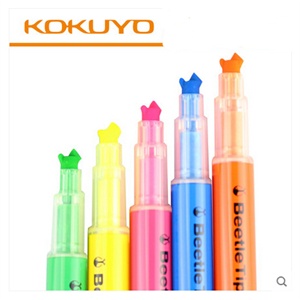 KOKUYO国誉BeetleTip甲壳虫荧光笔PM-L301三种线条五色