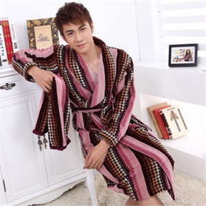 想飘内衣 冬装新品 男士高档毛巾纯棉防静电睡袍家居服睡衣