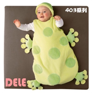 DELE青蛙睡袋/婴儿睡袋/带睡帽/*出口品质*dl403B 65CM
