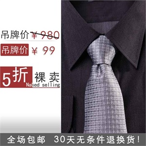 【nonbrand】高端100%桑蚕丝银灰色碎花领带24