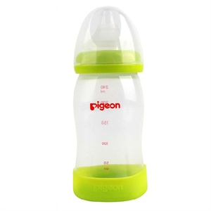 贝亲自然实感宽口径PP奶瓶240ml (绿色带M奶嘴)AA78不含双酚)