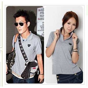 可绿尔 韩版休闲短袖POLO衫 男女款 情侣装 Kdg 1049