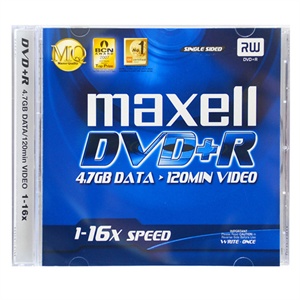 【当当销售配送】MAXELL麦克赛尔 DVD+R 16X 4.7GB 台湾产 单片厚盒 刻录盘