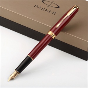 派克钢笔Parker/派克08卓尔宝石红金夹墨水笔
