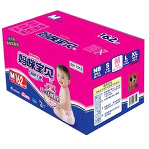 妈咪宝贝 瞬吸干爽纸尿裤彩箱装 女M 162片