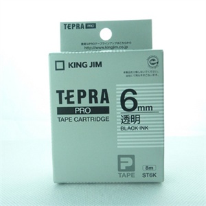 King Jim锦宫标签带◆TEPRA锦宫ST6K标签机色带 6mm透明底黑字