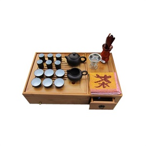王道正品特价 宜兴紫 砂茶具 套装功夫茶具 竹盒礼品茶具十八件套