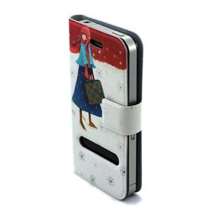 Aobntech 欧保 iPhone 4 冬天女孩 PU皮革外壳保护套