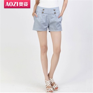 【品牌直供】清爽一夏 Aozi奥姿 2011夏新 纯色高腰修身提臀休闲热裤 SG105